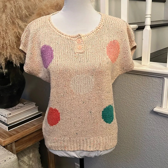 Patsy's Place Vintage Polka Dot Sweater Size Medium - Picture 1 of 7